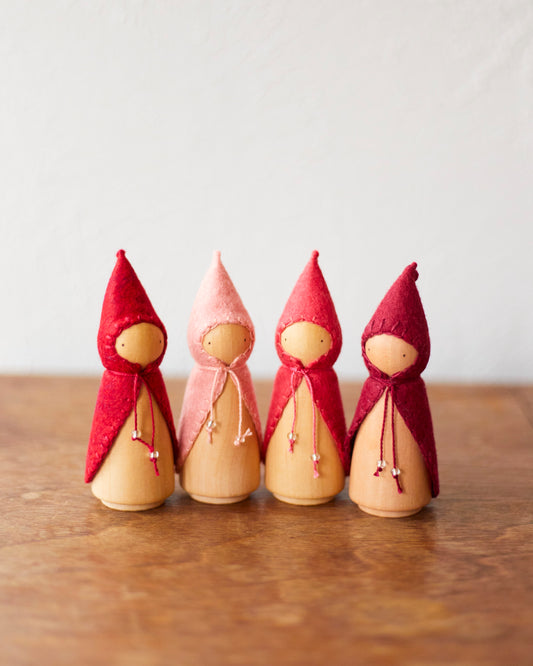 Berry Pink Wooden Gnome