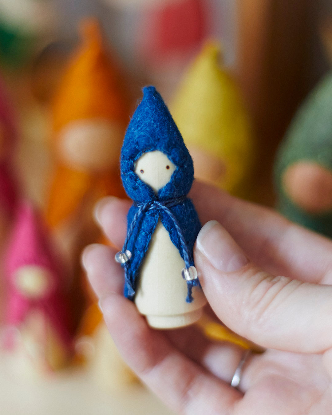 Mini Rainbow Wooden Gnome Set