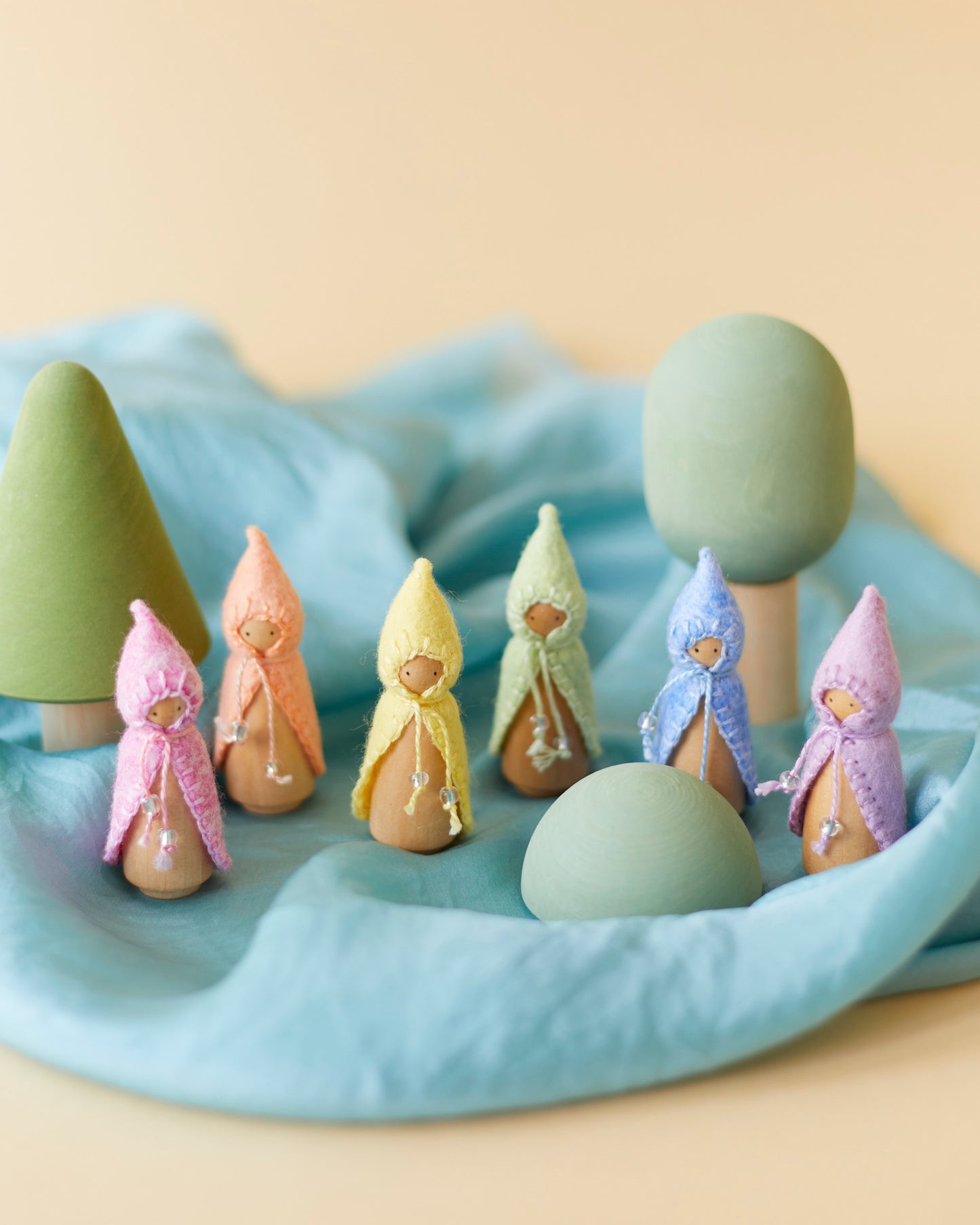 Mini Pastel Pink Wooden Gnome