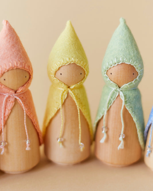 Pastel Yellow Wooden Gnome