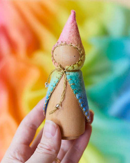 Pre-order Rainbow Wooden Gnome - Ships Mid May