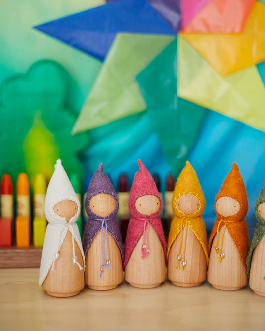 Colors of the Week Wooden Gnome Set