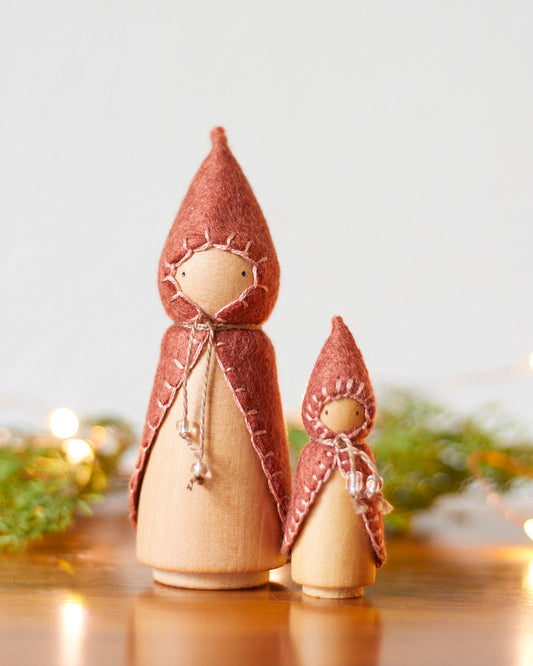 Mini Chestnut Brown Wooden Gnome
