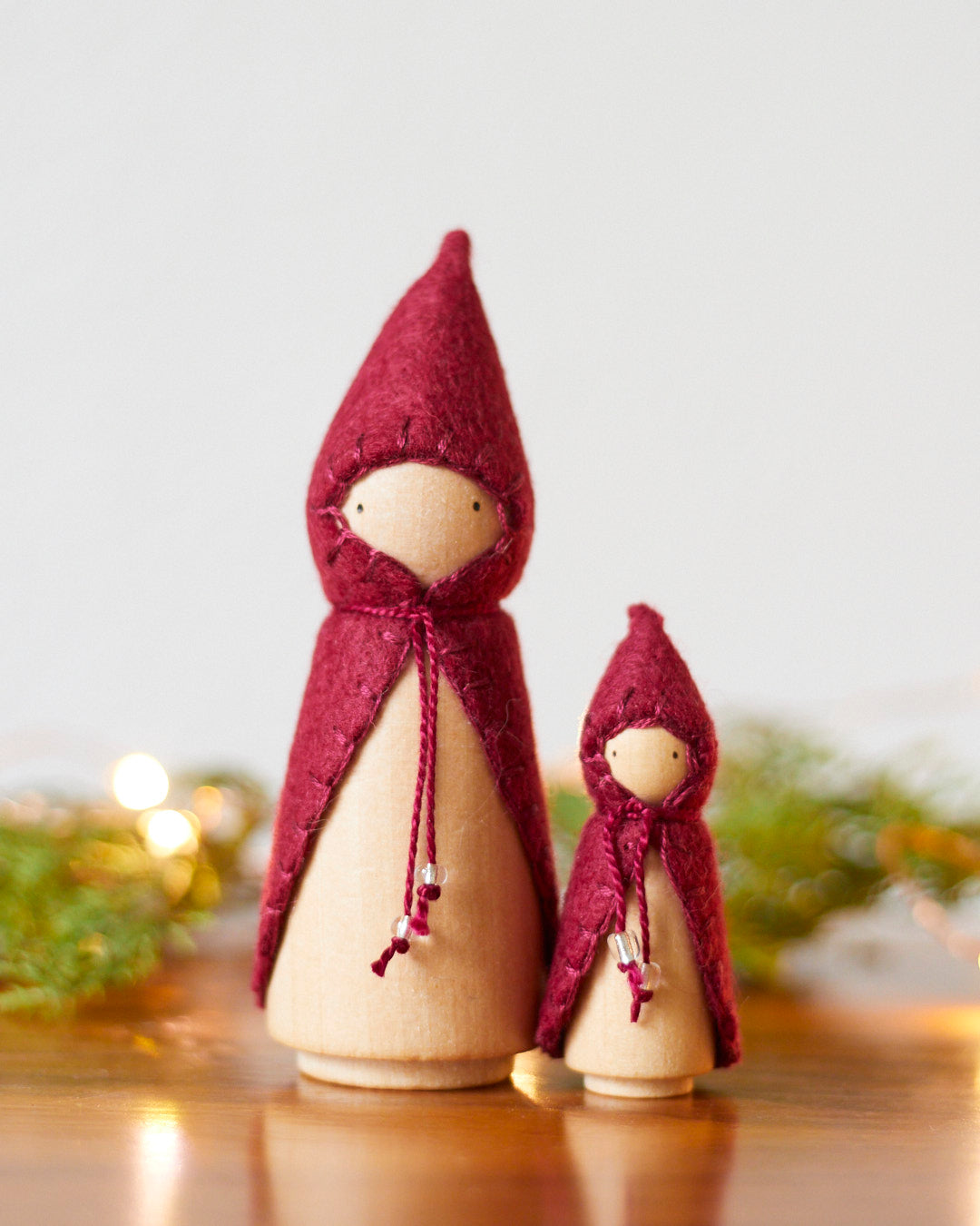 Cranberry Red Wooden Gnome