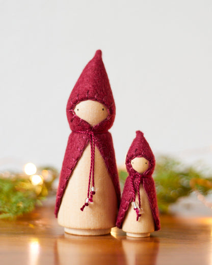 Cranberry Red Wooden Gnome
