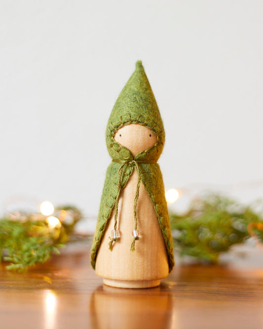 Fir Green Wooden Gnome