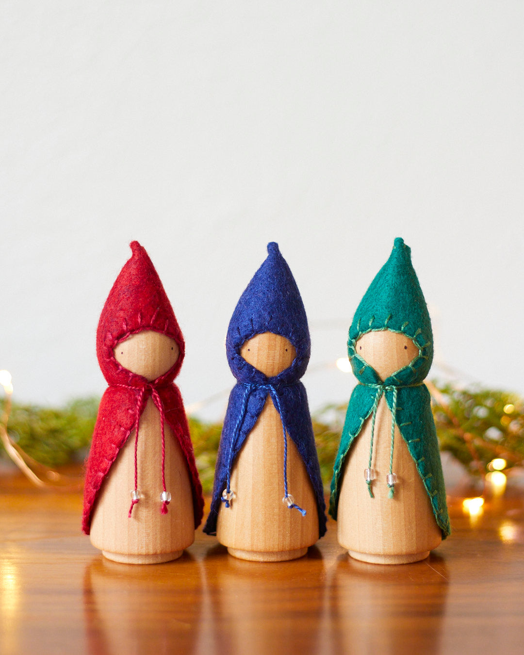 Silent Night Blue Wooden Gnome