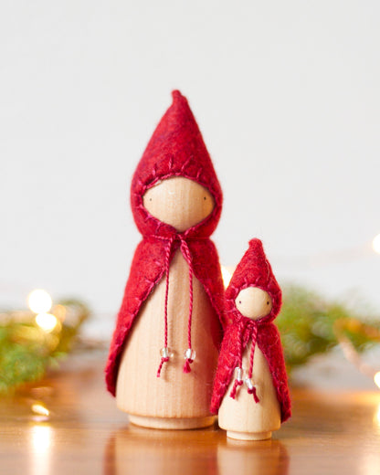 Mini Hollyberry Red Wooden Gnome