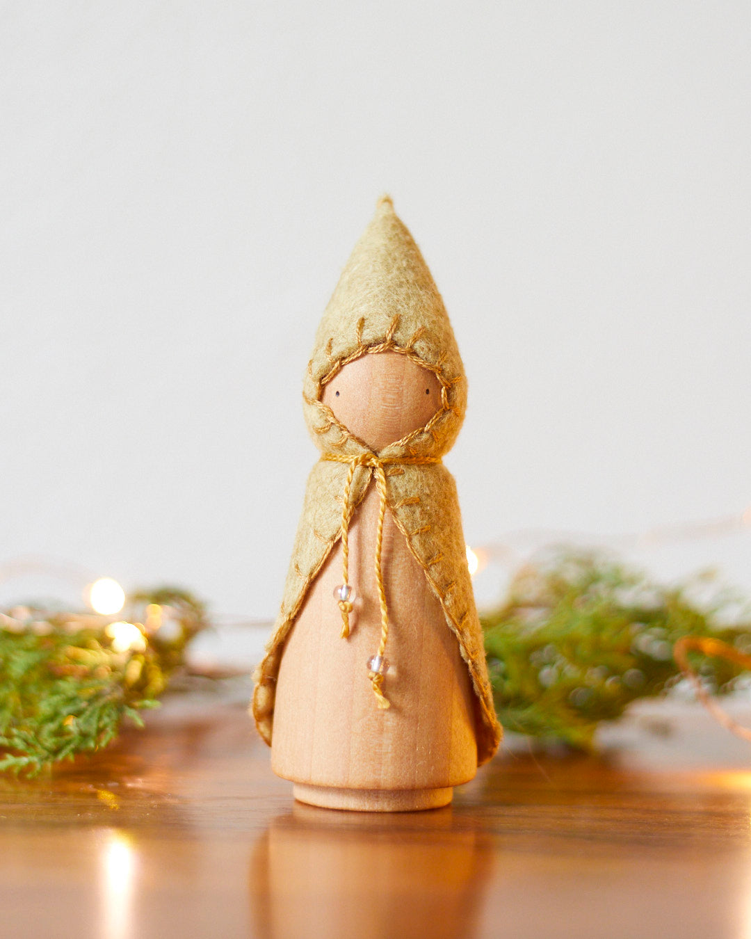 Star Yellow Wooden Gnome