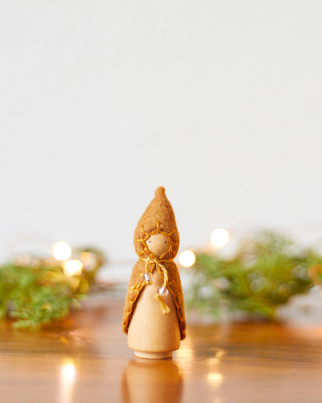 Mini Pinecone Brown Wooden Gnome