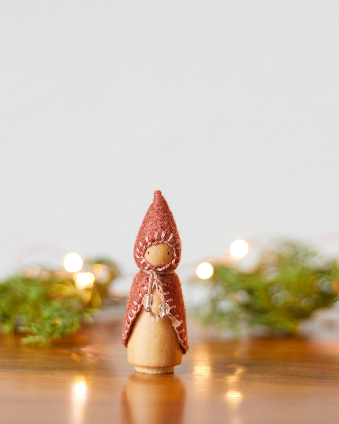 Mini Chestnut Brown Wooden Gnome