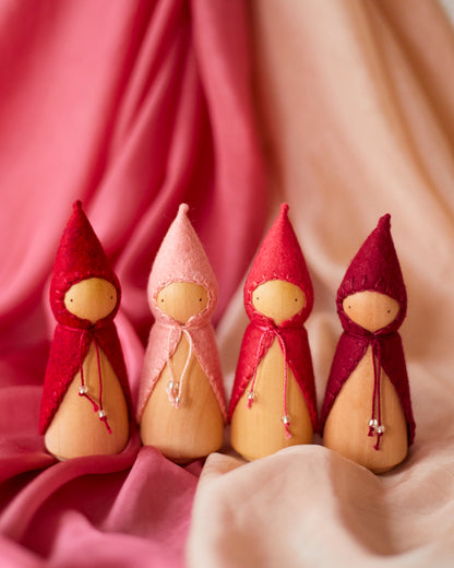 Cranberry Red Wooden Gnome