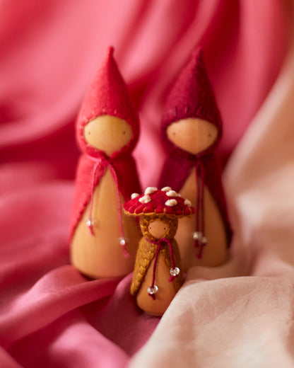 Cranberry Red Wooden Gnome