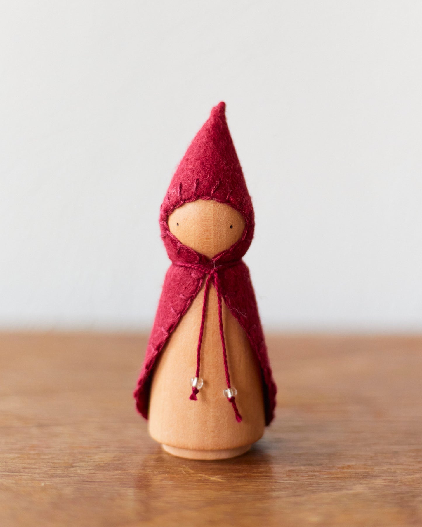 Cranberry Red Wooden Gnome