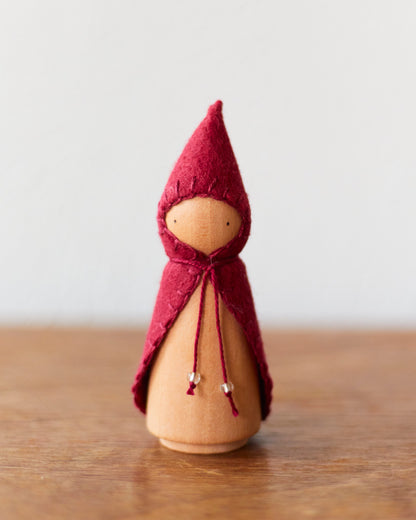 Cranberry Red Wooden Gnome