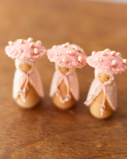 Pink Mini Mushroom Gnome