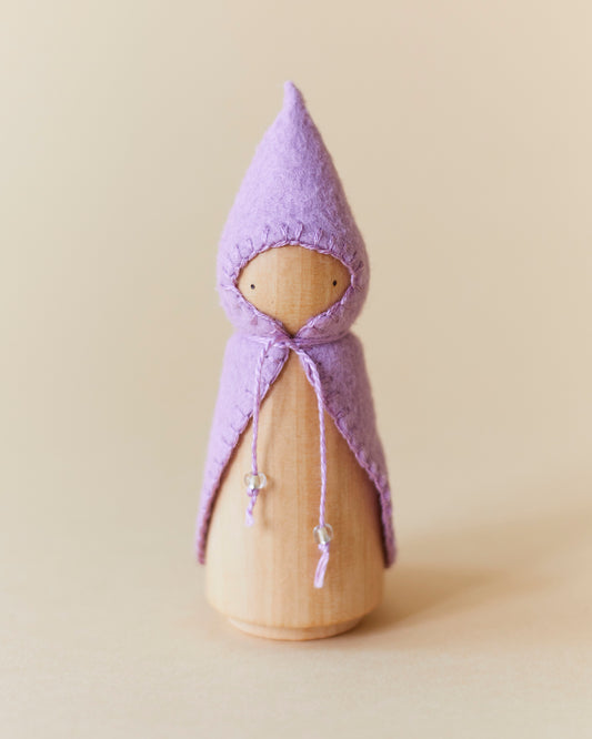 Pastel Purple Wooden Gnome