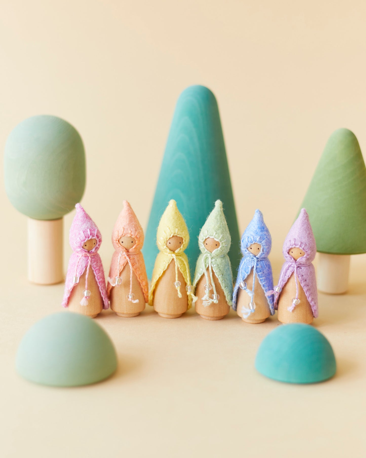 Mini Pastel Blue Wooden Gnome