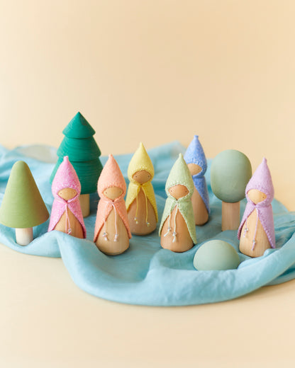 Pastel Blue Wooden Gnome