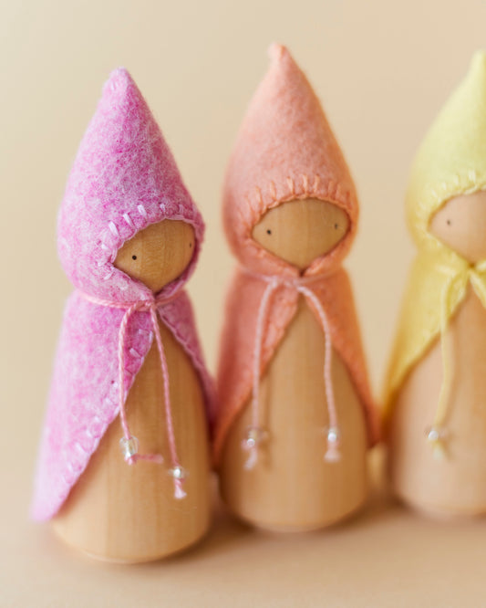 Pastel Pink Wooden Gnome