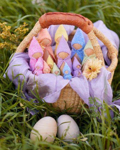 Mini Pastel Rainbow Wooden Gnome Set