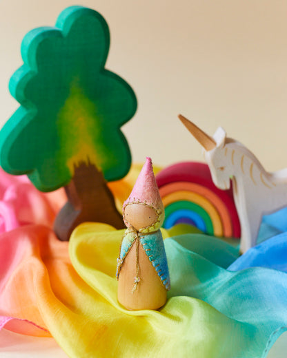 Rainbow Wooden Gnome